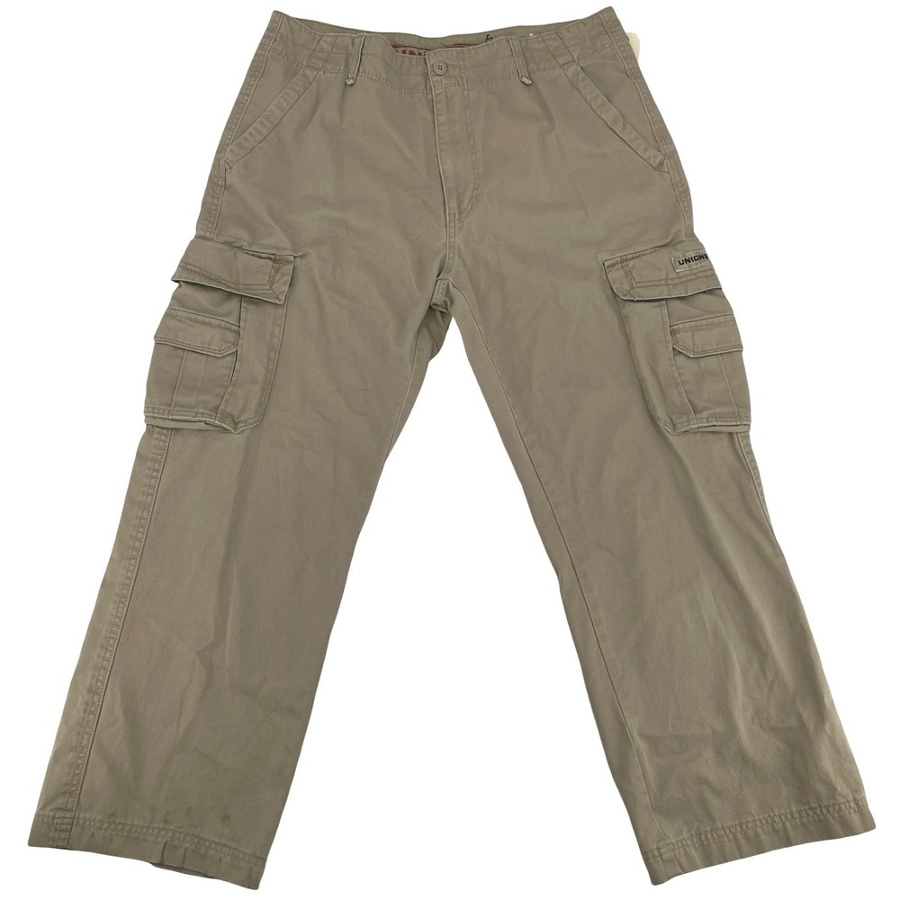 Unionbay Men's Cargo Pants Khaki Tan Cotton Vintage 2000s 38x30